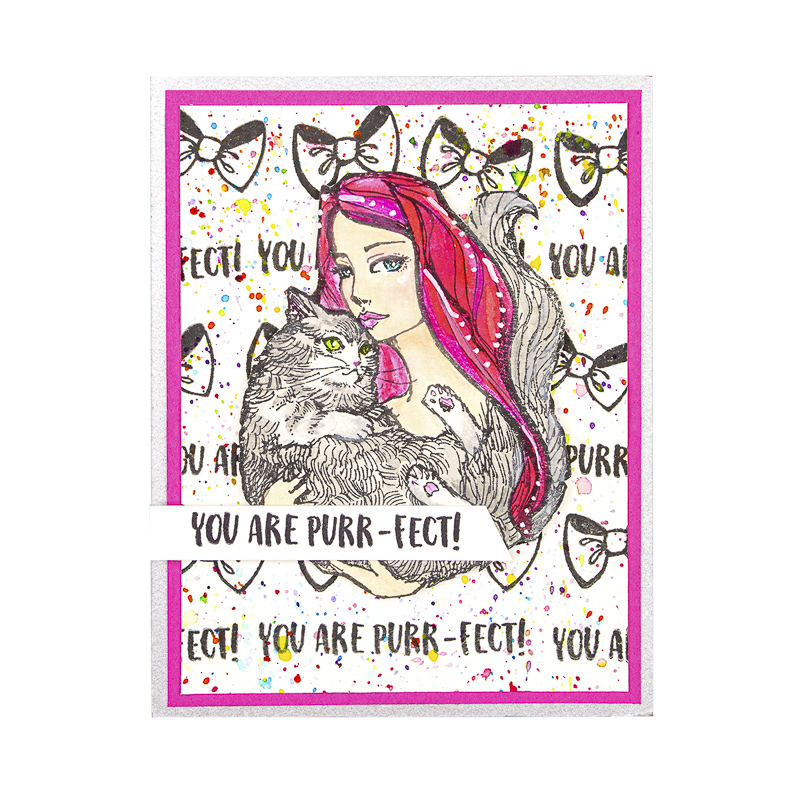 Jane Davenport Whimsical Wild Purr-fect Cat stempel katt