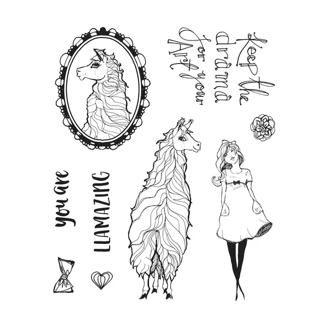 Jane Davenport Whimsical & Wild Llama Drama stempel lama