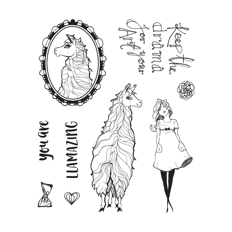 Jane Davenport Whimsical & Wild Llama Drama stempel lama
