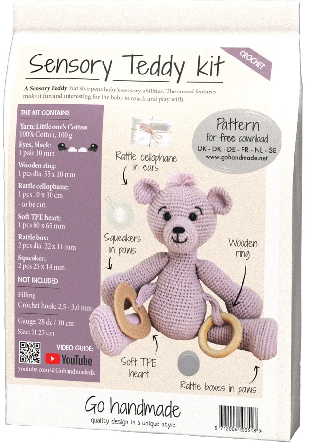 Go Handmade Sanse Teddy heklesett lys lilla