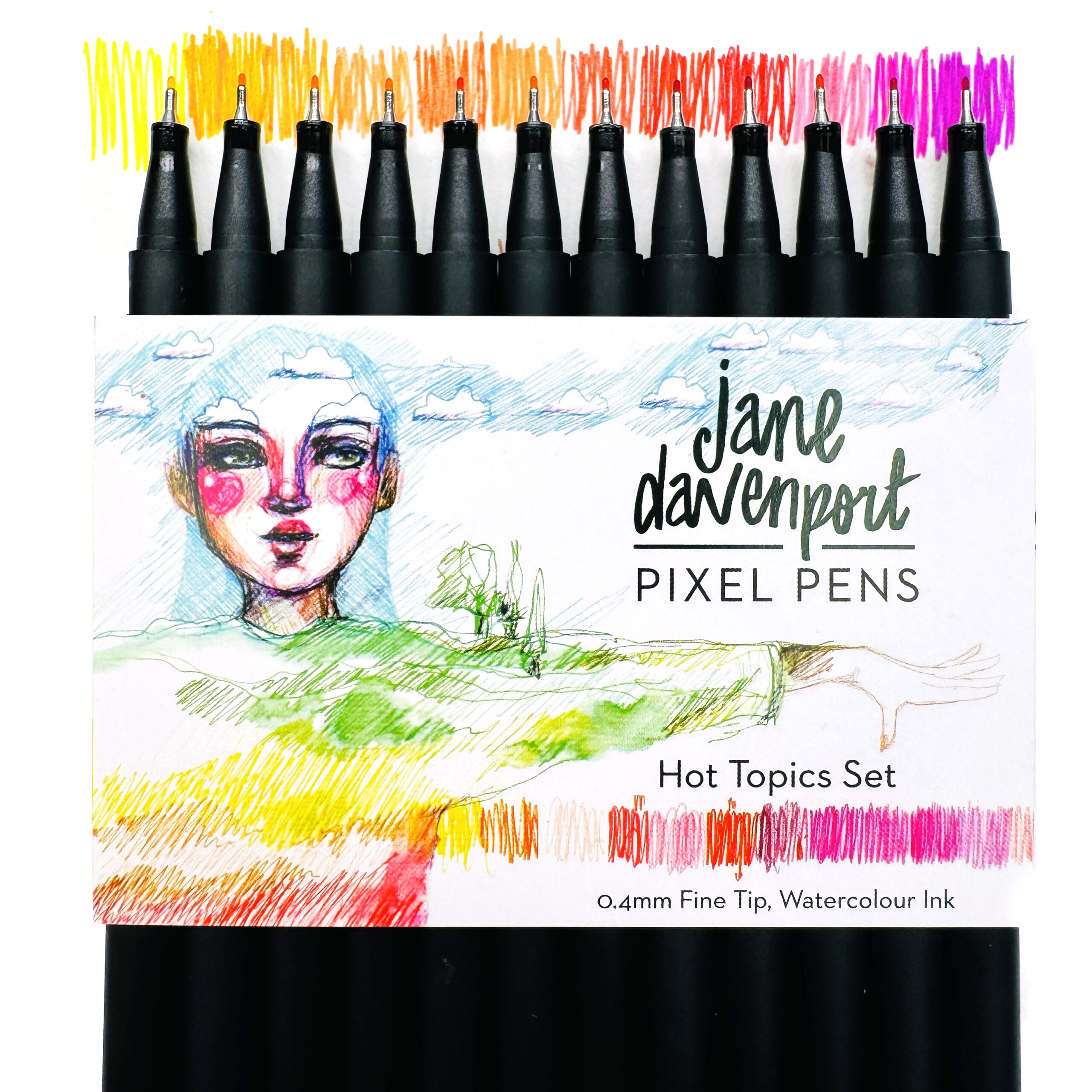 Jane Davenport Pixel Pens fineliner 36 farger presisjon