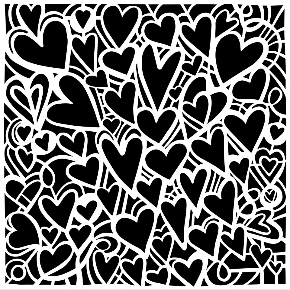 The Crafters Workshop TCW1080 Heartfelt sjablong 6x6 hjerter