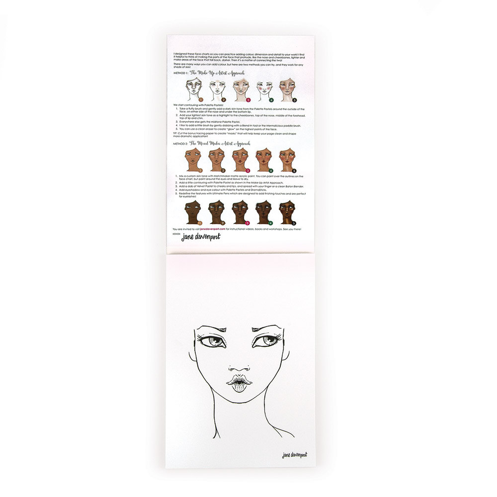 Jane Davenport Face Charts papirblokk ansiktsøving