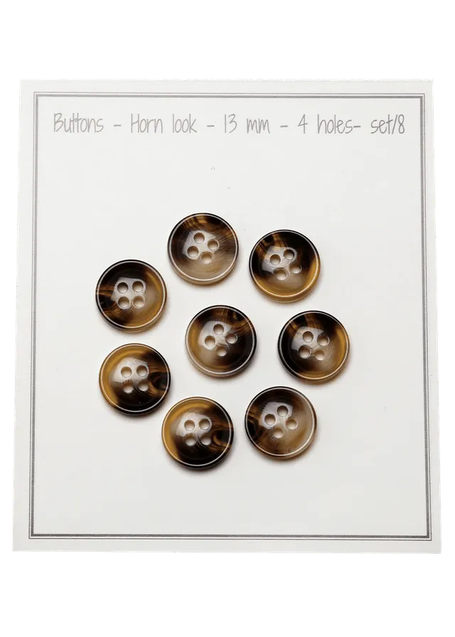 Go Handmade knapper hornlook 13 mm 8-pk