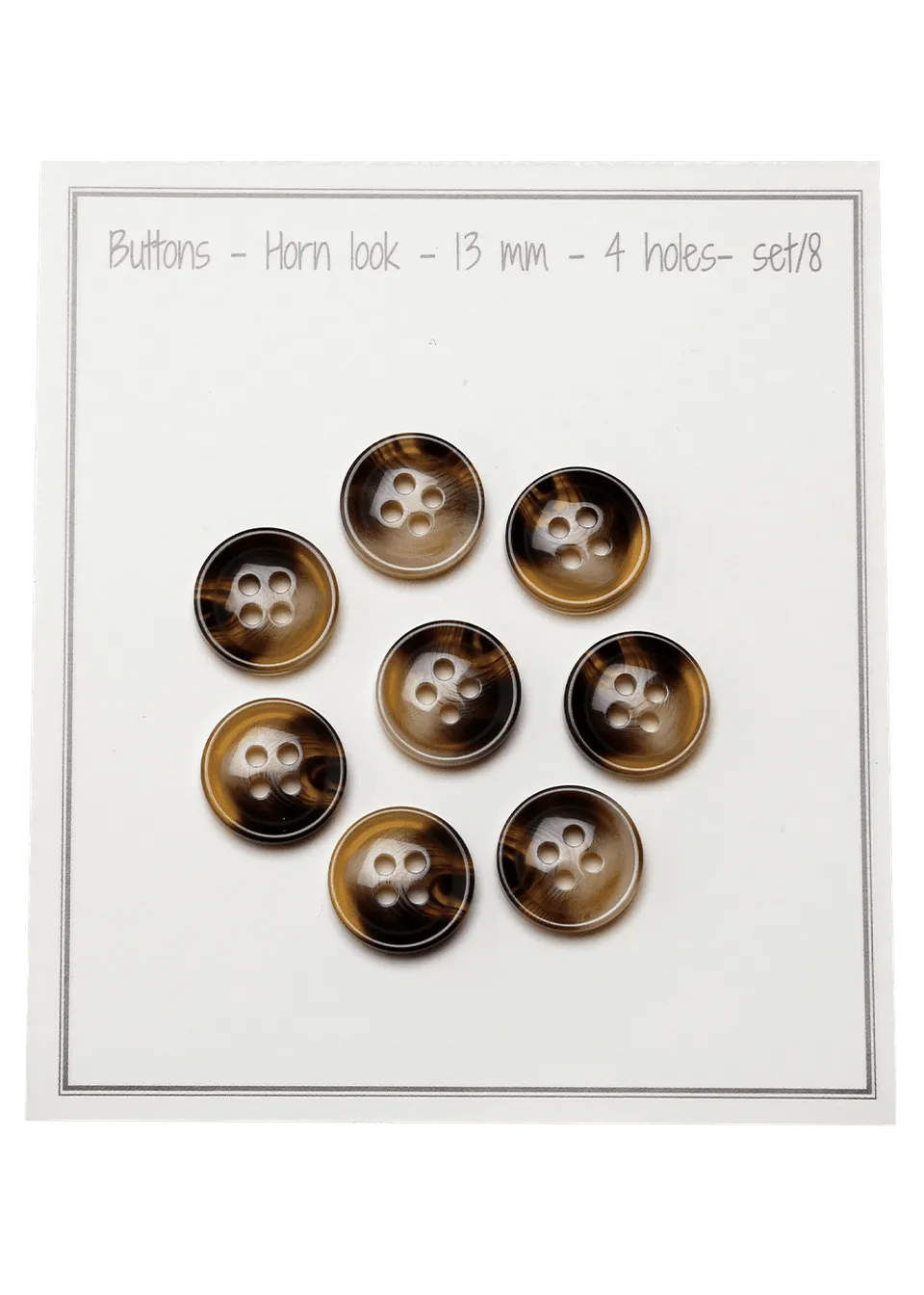 Go Handmade hornlook knapper 13 mm 8 stk