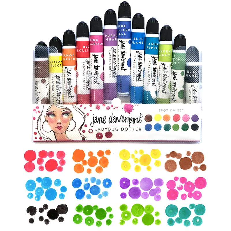 Jane Davenport Ladybug Dotters prikkmaling 12 stk