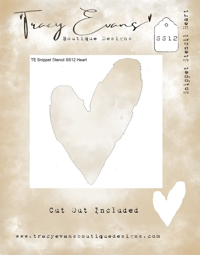 Tracy Evans SS012 Snippet Heart sjablong 10x10 cm hjerte