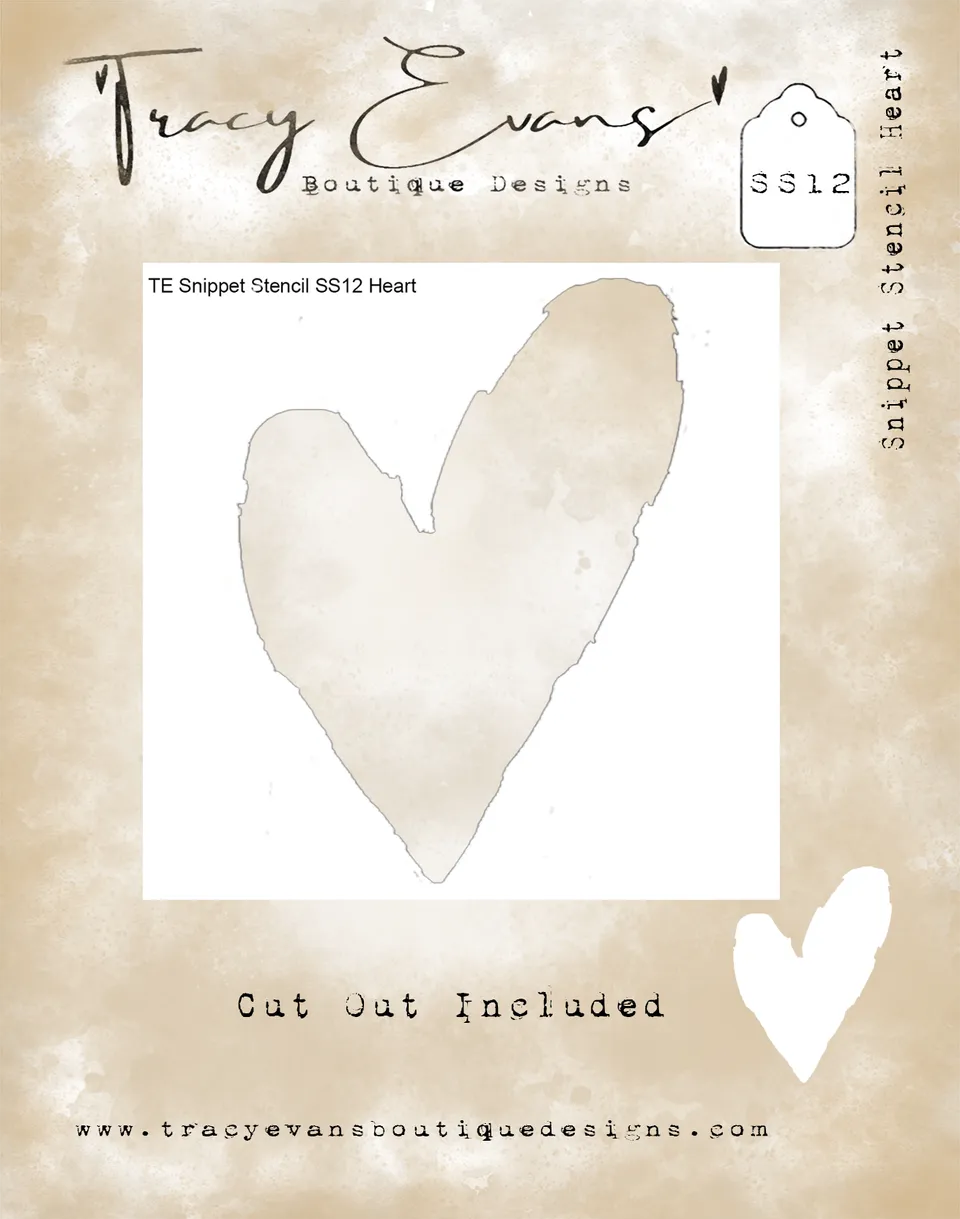Tracy Evans SS012 Snippet Heart sjablong 10x10 cm hjerte