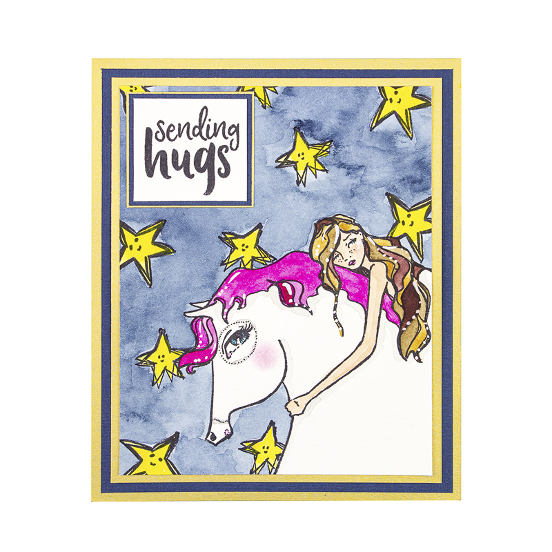 Jane Davenport Whimsical Wild Horse Hug stempel hest