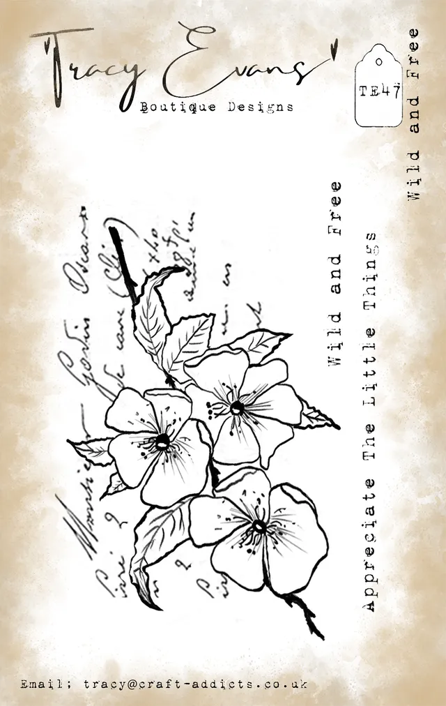 Tracy Evans TE047 Wild and Free stempel A7