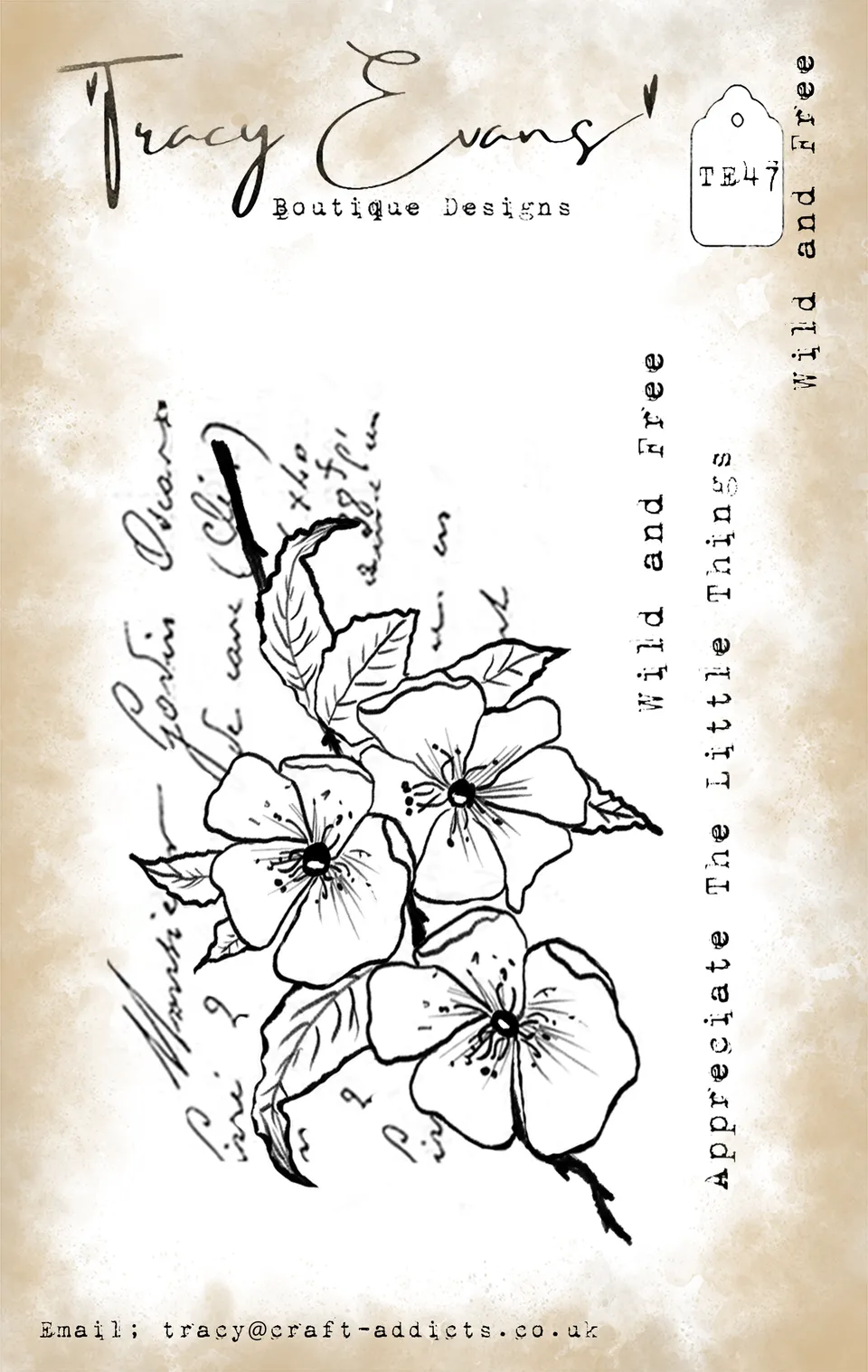 Tracy Evans TE047 Wild and Free stempel A7
