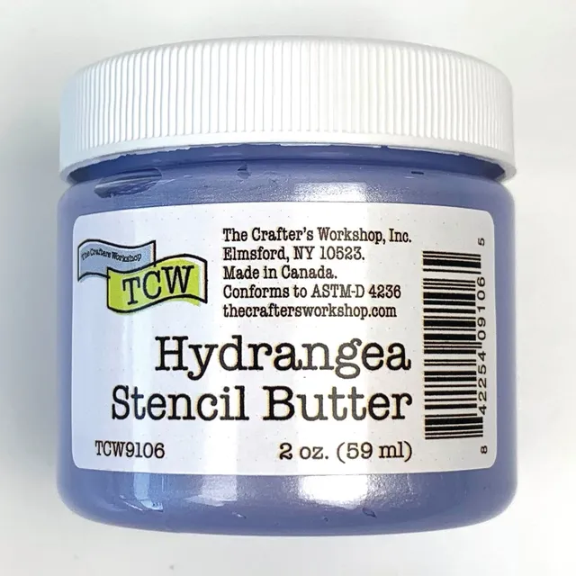 The Crafters Workshop Stencil Butter Hydrangea stencilpasta 2 oz shimmer