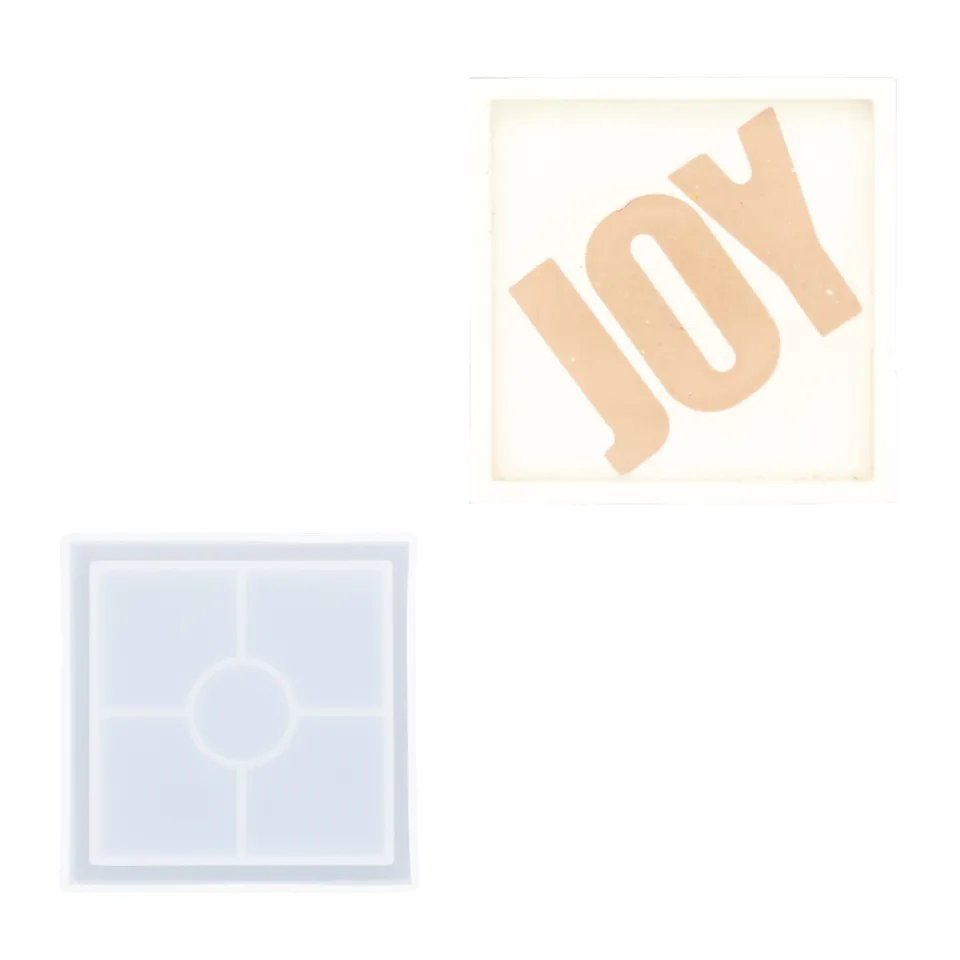 Jesmonite Square Coaster silikonform 10 cm ekstra solid