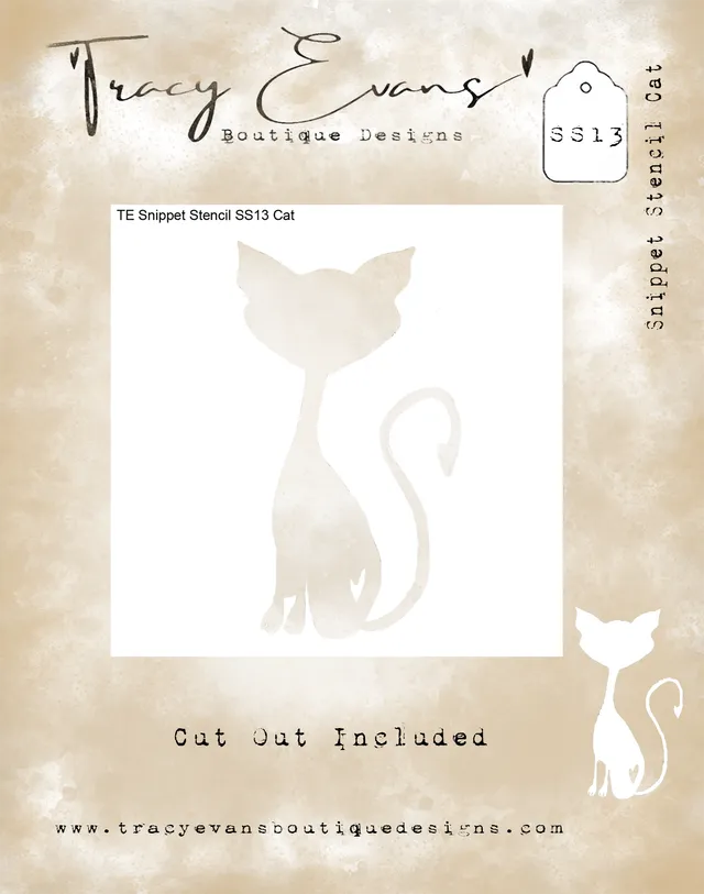 Tracy Evans Design SS013 Cat sjablong 4x4 tommer katt