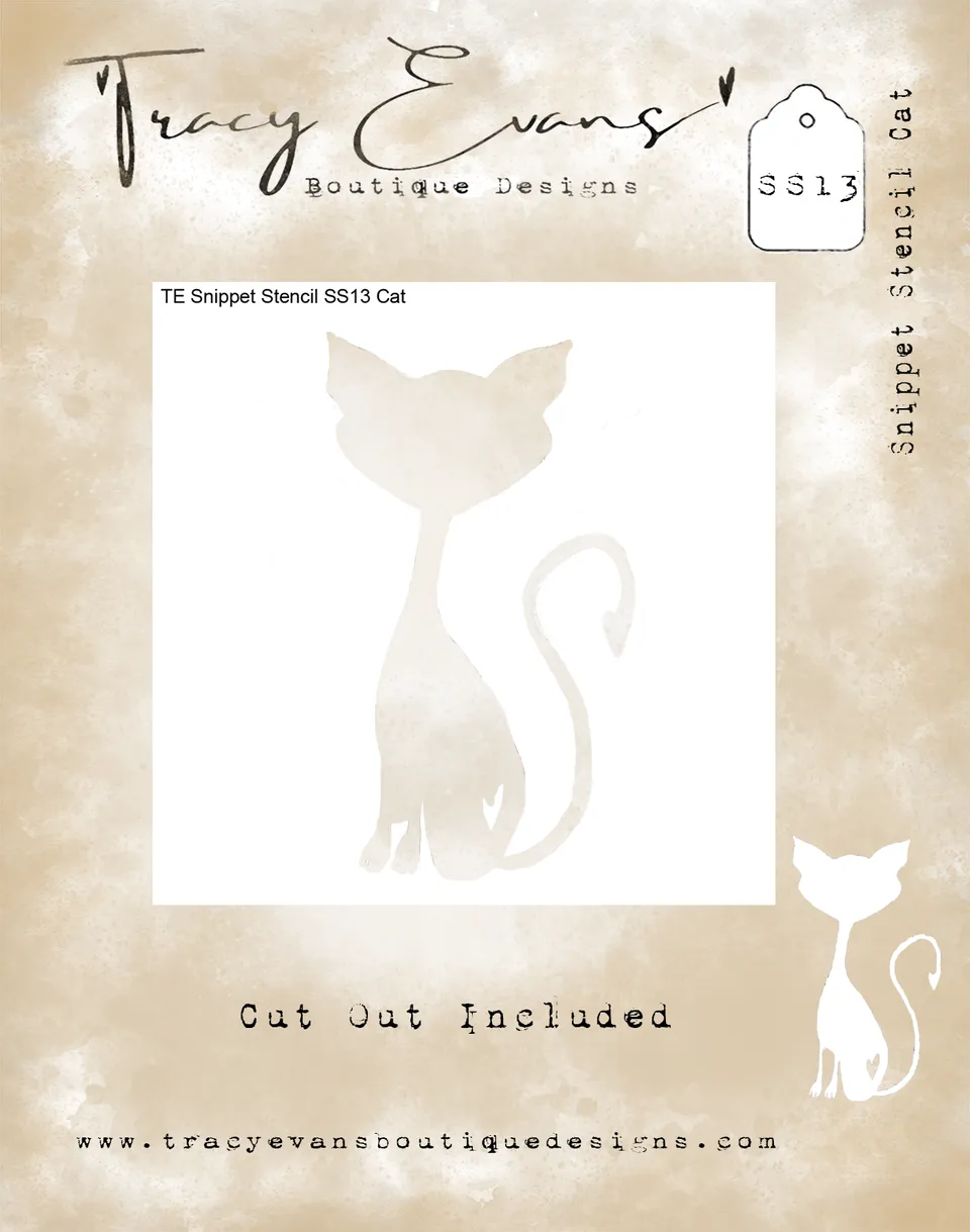 Tracy Evans Design SS013 Cat sjablong 4x4 tommer katt
