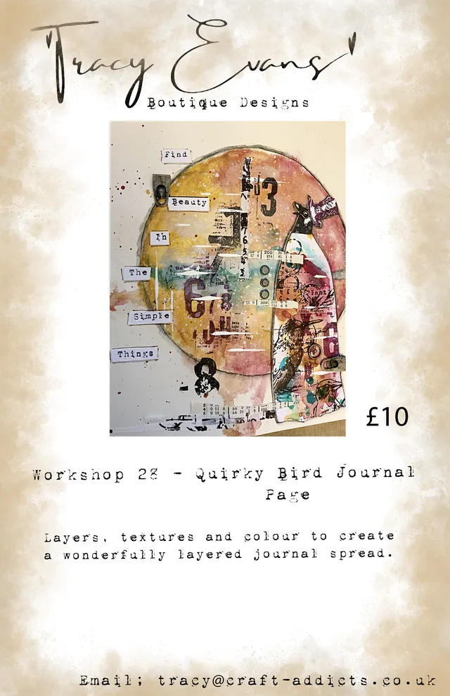 Tracy Evans Workshop 028 Quirky Bird kurs journalside