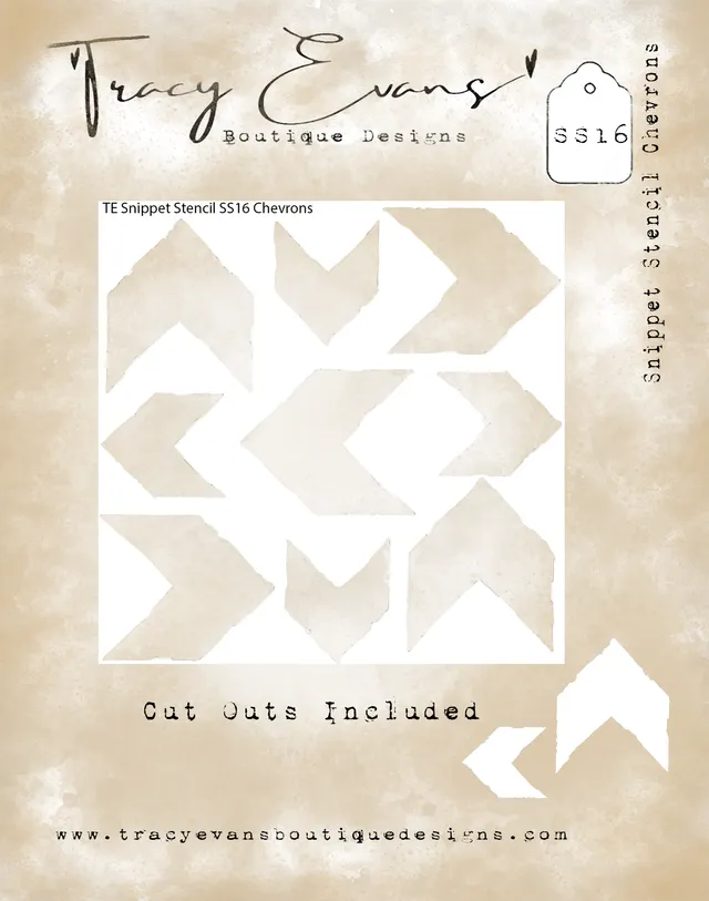 Tracy Evans Design Snippet Stencil SS016 sjablong chevron 4x4