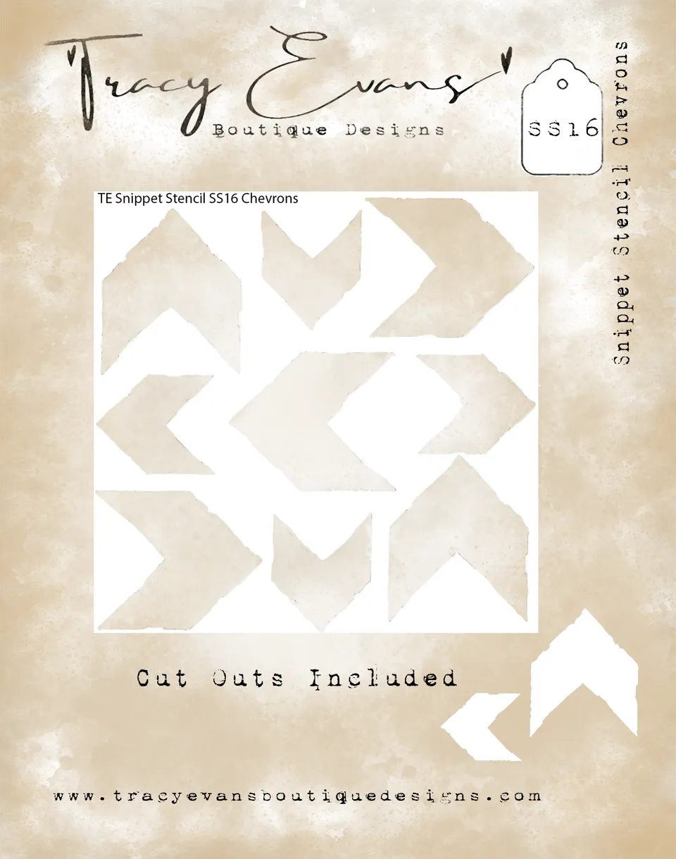Tracy Evans Design Snippet Stencil SS016 sjablong chevron 4x4