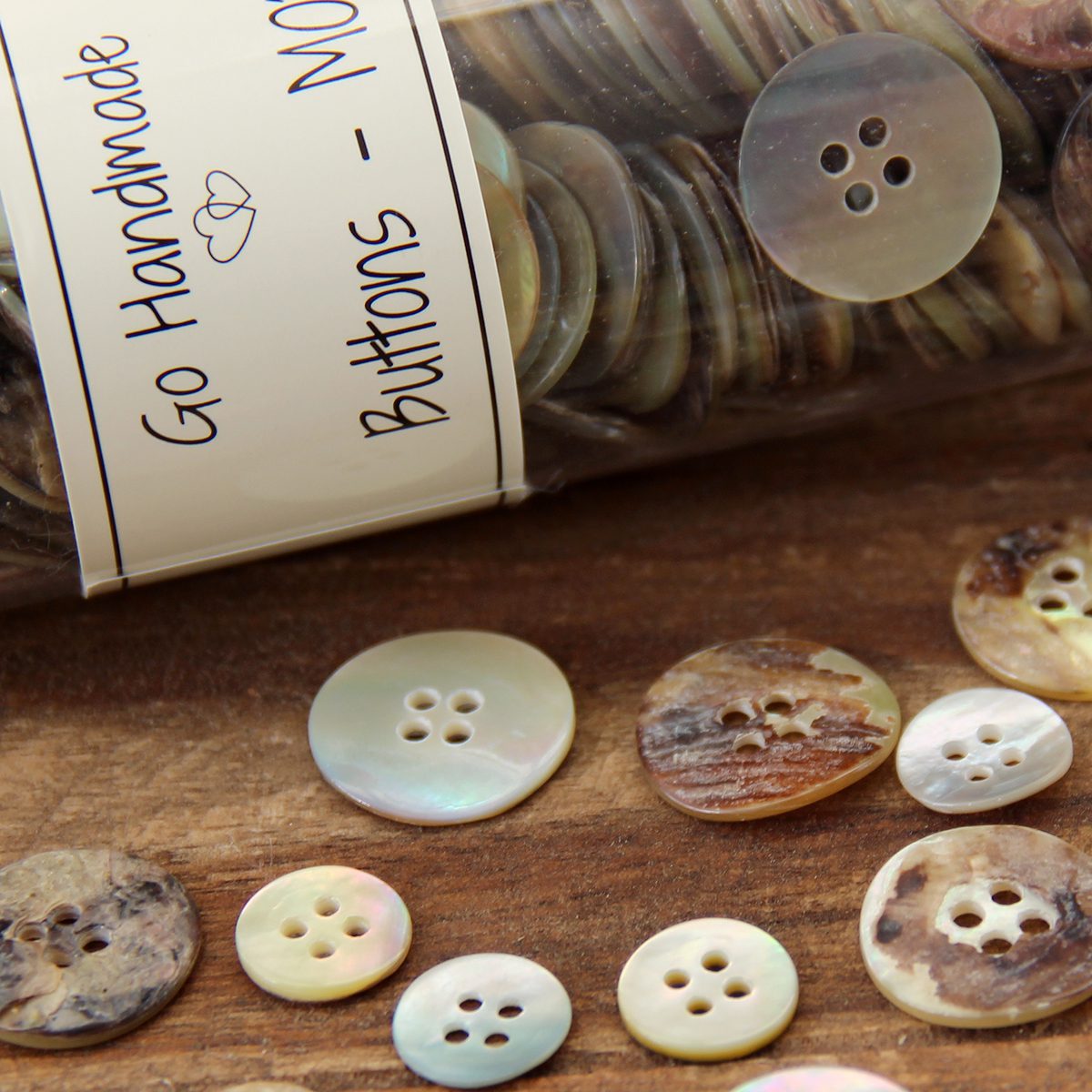 Go Handmade Mother of Pearl knapp 15 mm perlemor