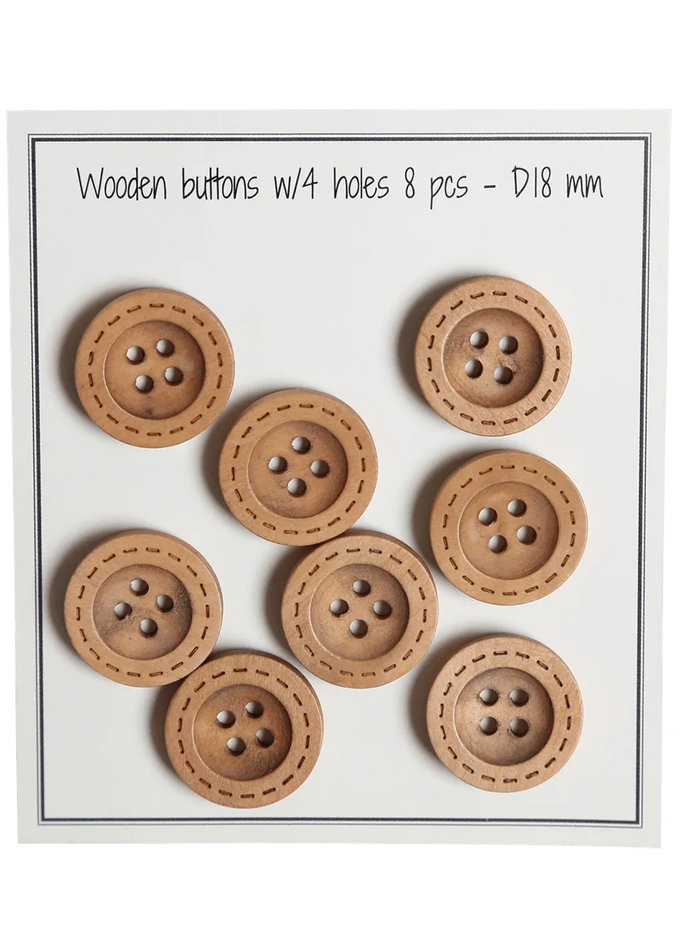 Go Handmade Stitches knapper natural 18 mm 8 stk