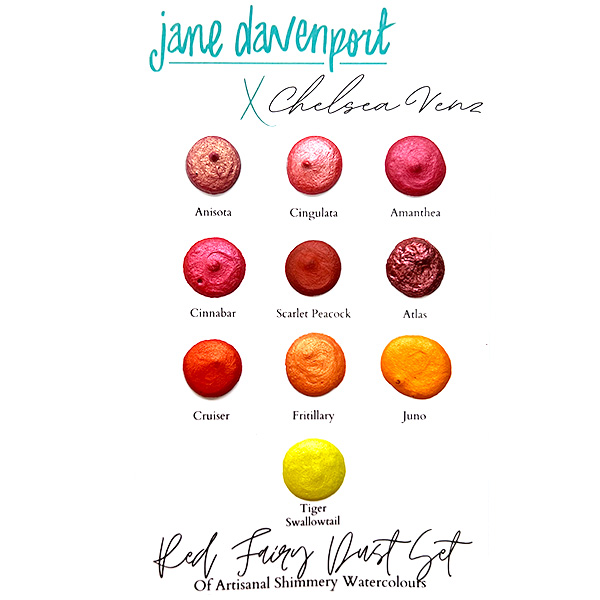 Jane Davenport Fairy Dust akvarell dot cards håndlaget sett