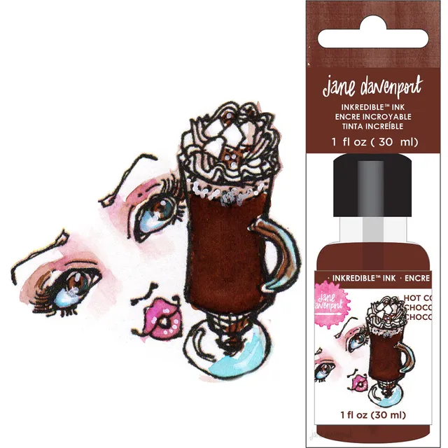 Jane Davenport INKredible Hot Cocoa akvarellblekk sjokoladebrun