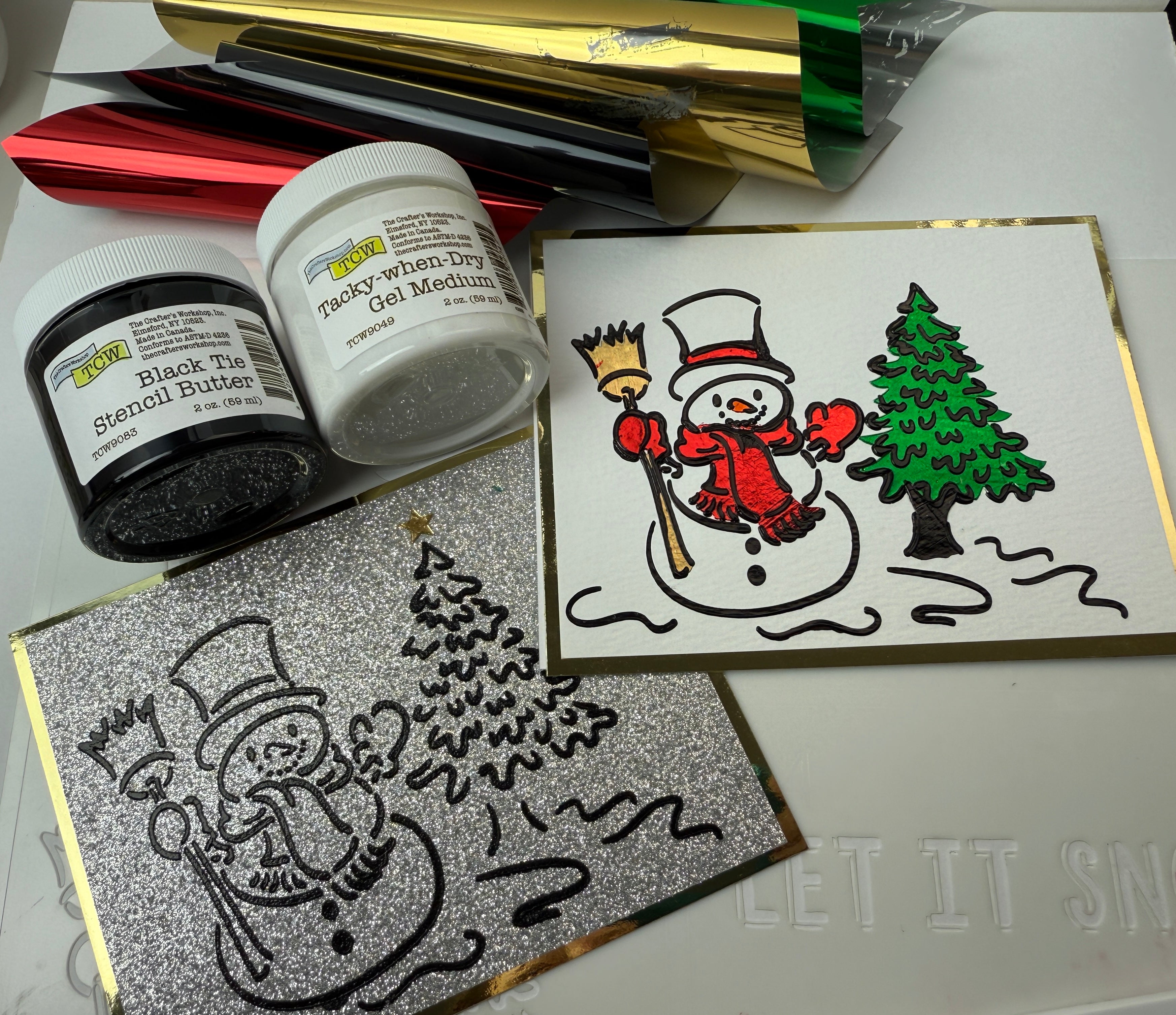 The Crafters Workshop Toasty Snowman lagdelt sjablong jul A2 snømann