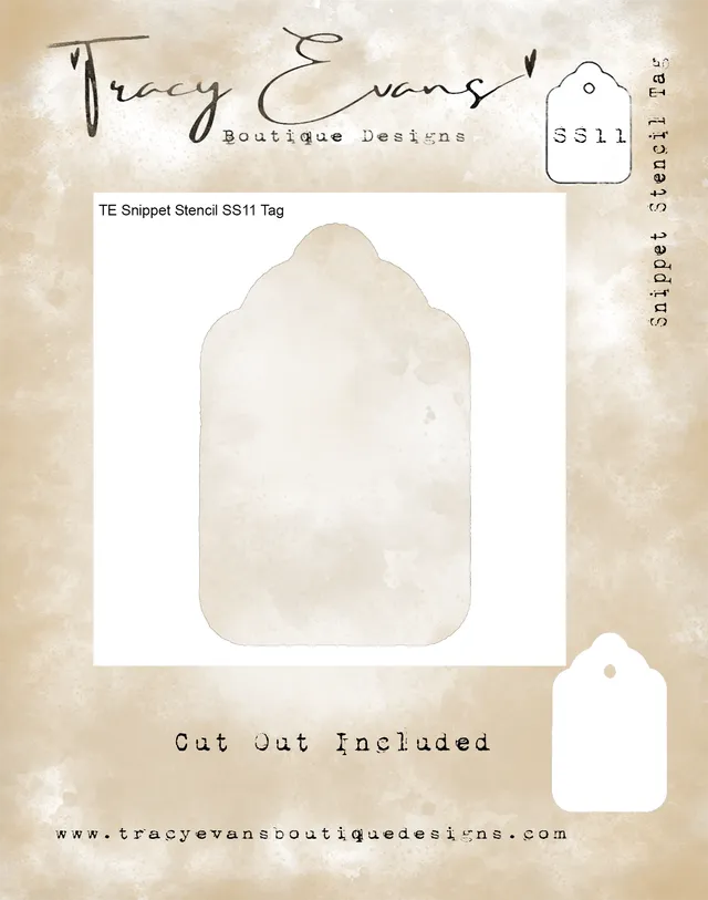 Tracy Evans Design SS011 sjablong tag 4x4 matt utstans