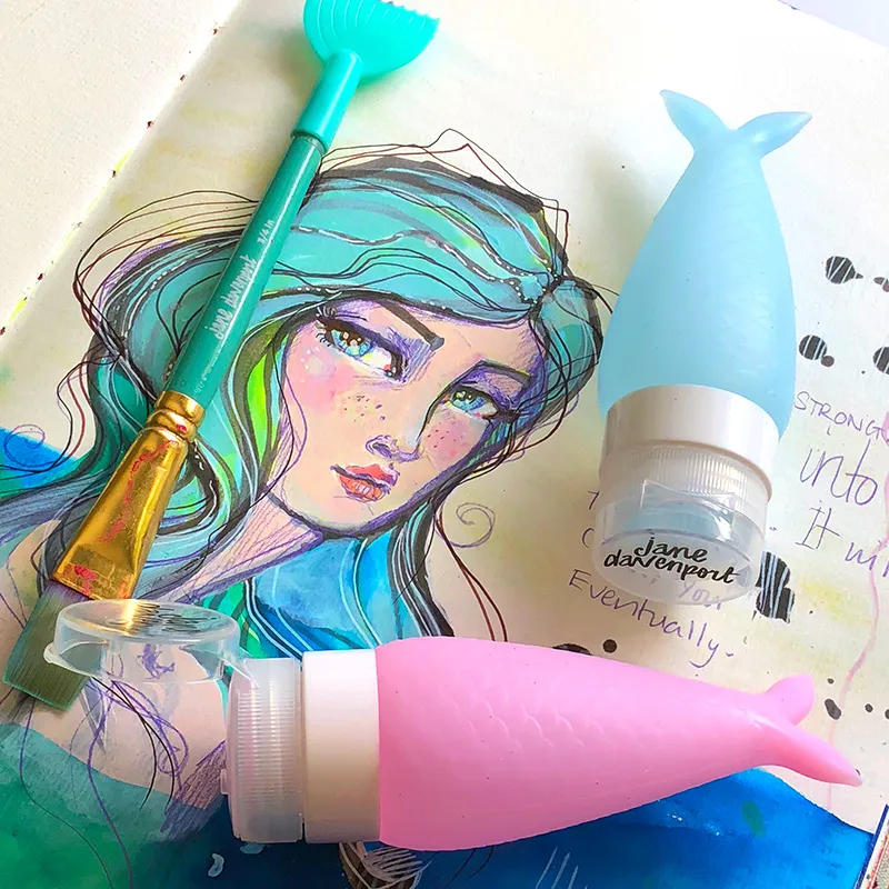 Jane Davenport Mermaid Bottle silikonflasker 6-pak 50 ml