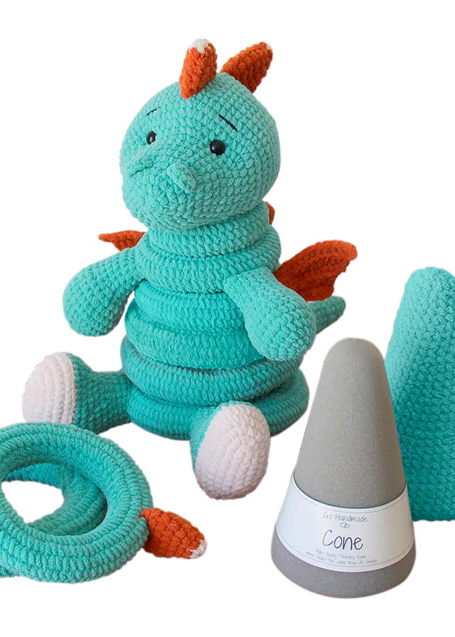 Go Handmade stabelbar dino hekleoppskrift Dino Dina