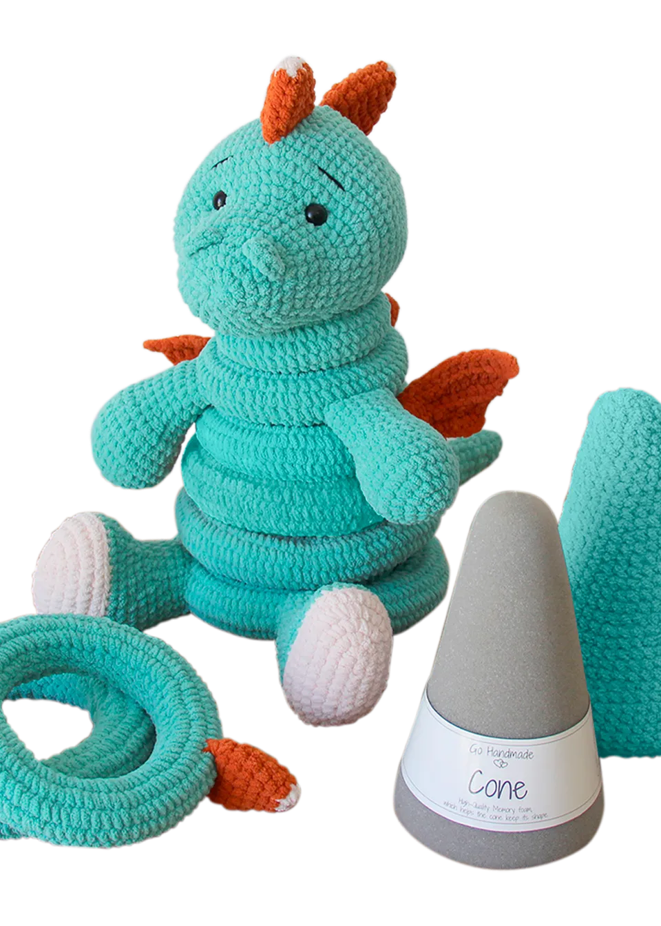 Go Handmade Dino hekleoppskrift stabil dino