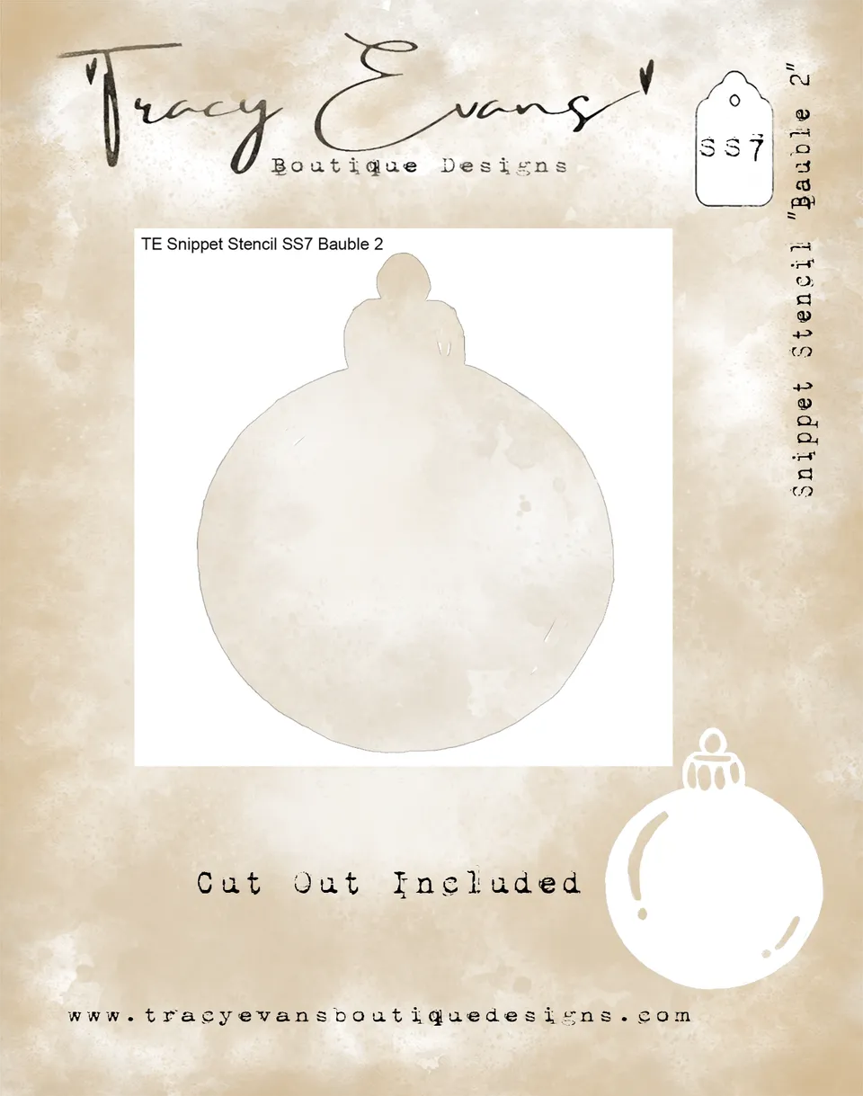 Tracy Evans SS007 Bauble 2 sjablong 10x10 cm julekule
