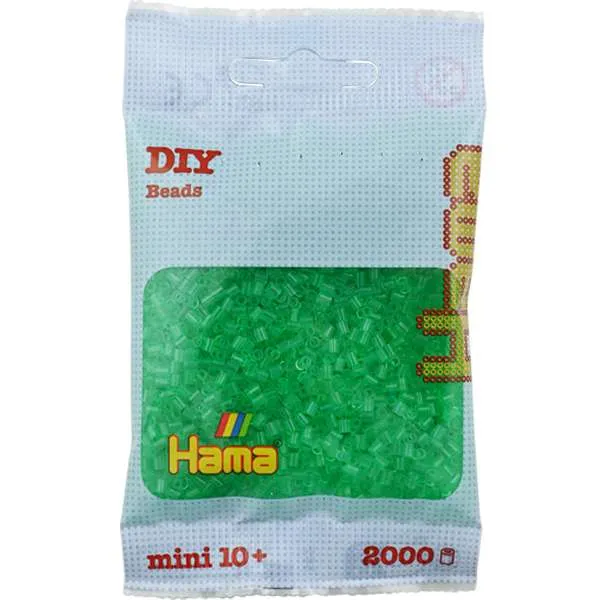 Hama Mini perler gjennomskinnelig grønn 2000 stk