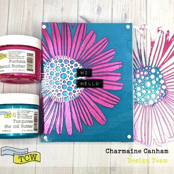 The Crafters Workshop Stencil Butter sjablongpasta Fuchsia 59 ml skimmer
