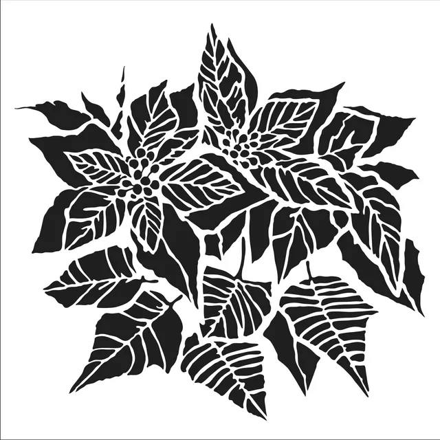 The Crafters Workshop TCW952 Poinsettia sjablong jul 6x6