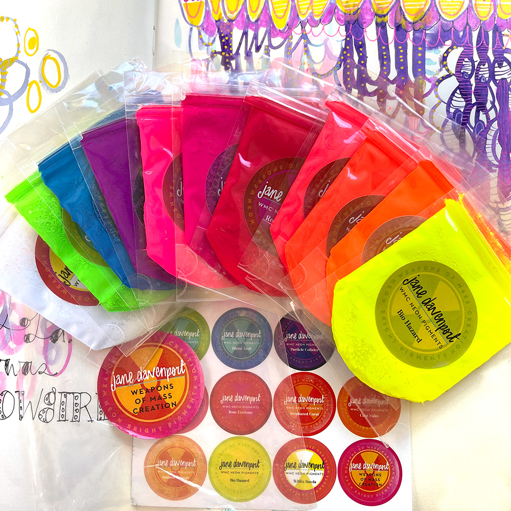Jane Davenport Neon Pigments pigmentpulver selvlysende
