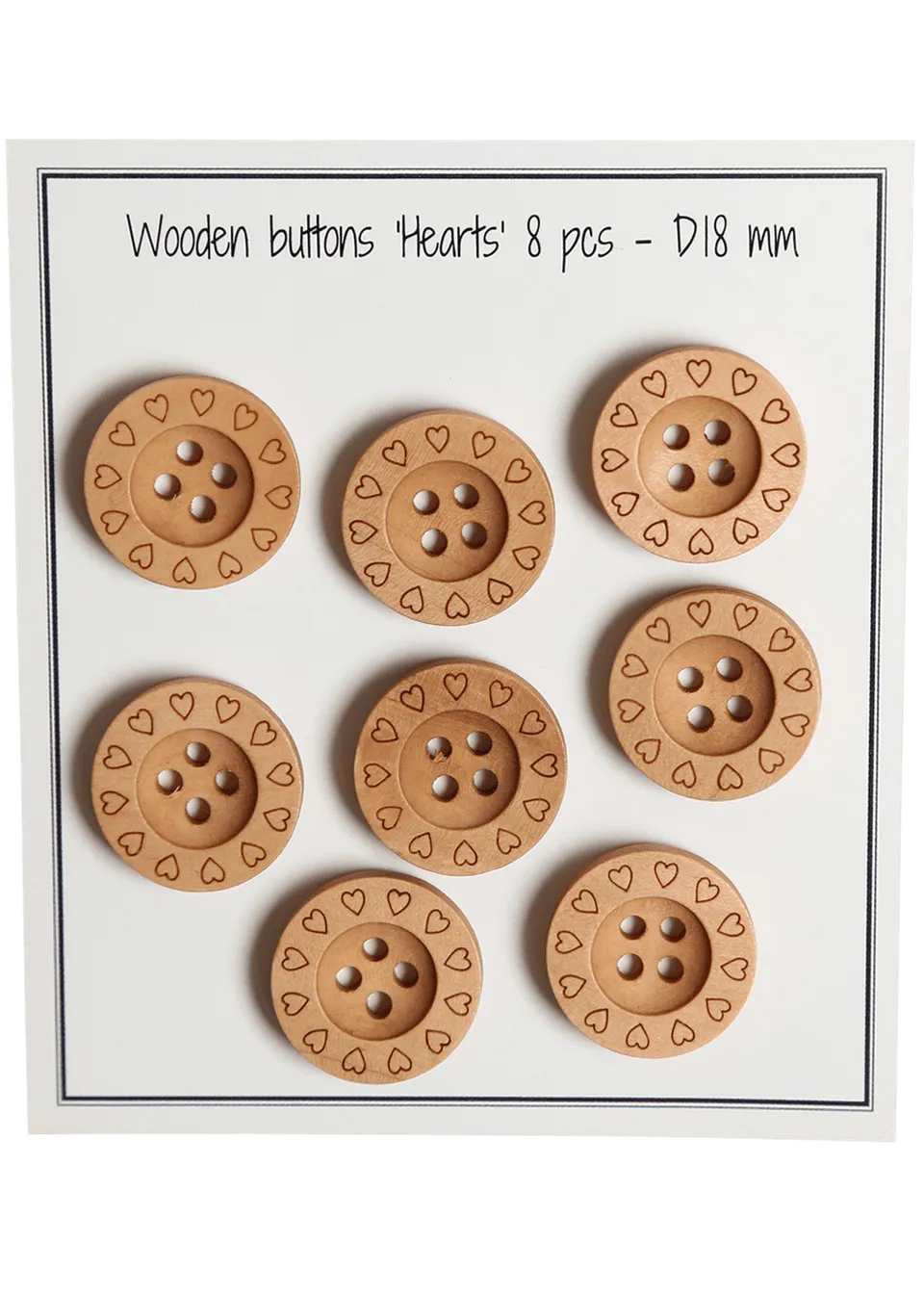 Go Handmade Hearts knapper D18 mm 8 stk hjerter