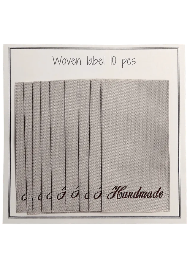 Go Handmade Handmade vevd merkelapp beige 10-pk