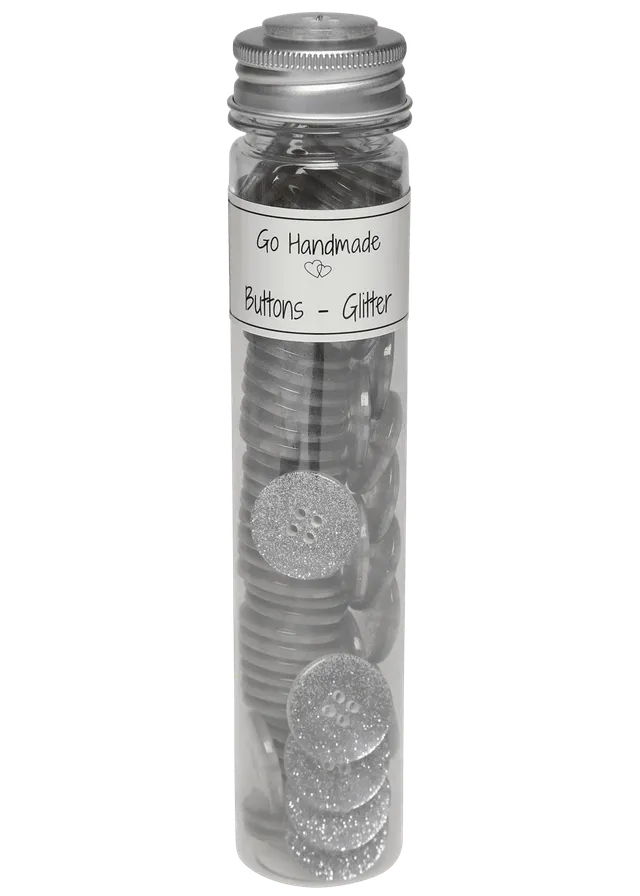 Go Handmade Glitter Deluxe paljetter 25 mm sølv