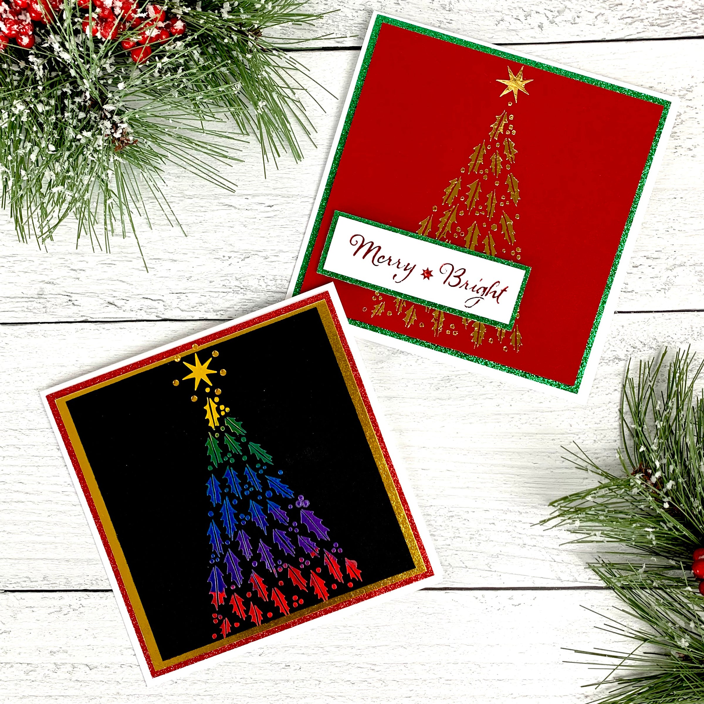 The Crafters Workshop TCW951 Happy Holly sjablong 6x6 jul