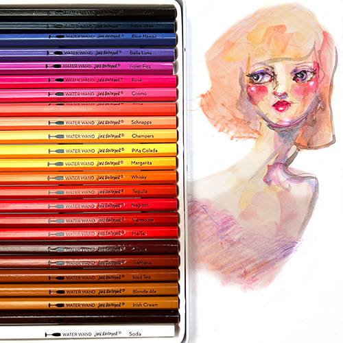 Jane Davenport WaterWand Drink Up aquarellblyanter 24 varme farger