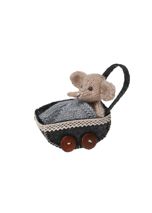 Go Handmade Ellie strikkeelefant 9 cm grå