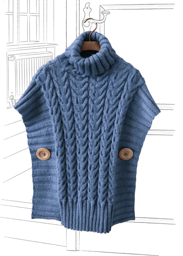Go Handmade Poncho Emily strikkeoppskrift S-XXXL