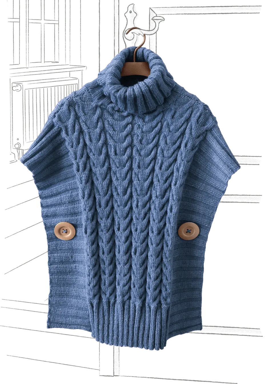 Go Handmade Poncho Emily strikkeoppskrift S-XXXL