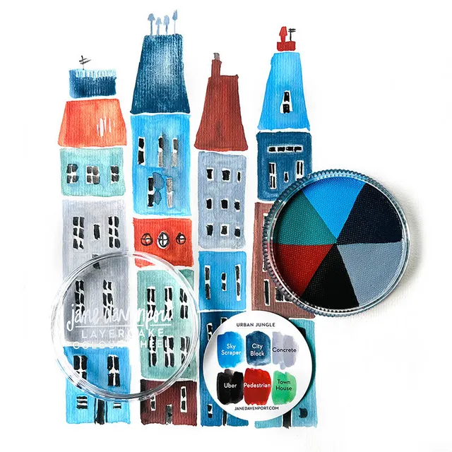 Jane Davenport Urban Jungle Layercake akvarellpalett skyggefarger