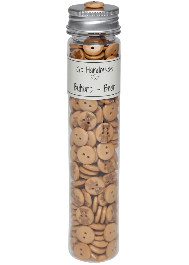 Go Handmade Teddy knapper 15 mm beige 220 stk