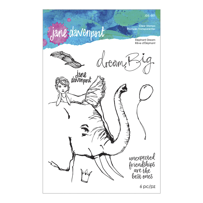 Jane Davenport Whimsical & Wild Elephant Dream stempel
