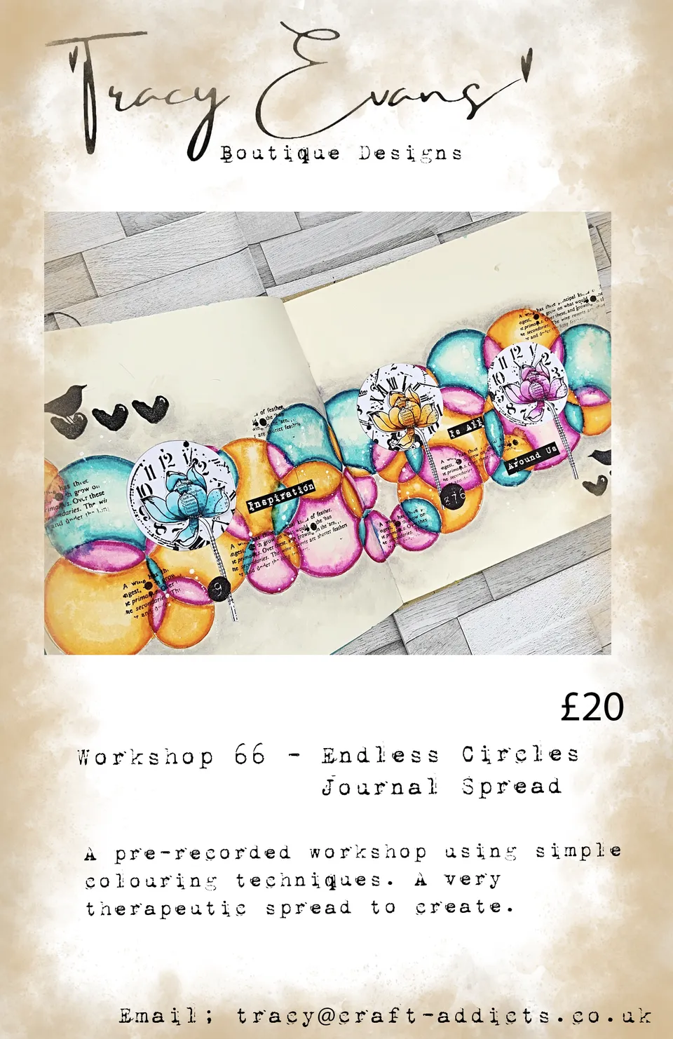 Tracy Evans Design Workshop 066 Endless Circles nettkurs journal