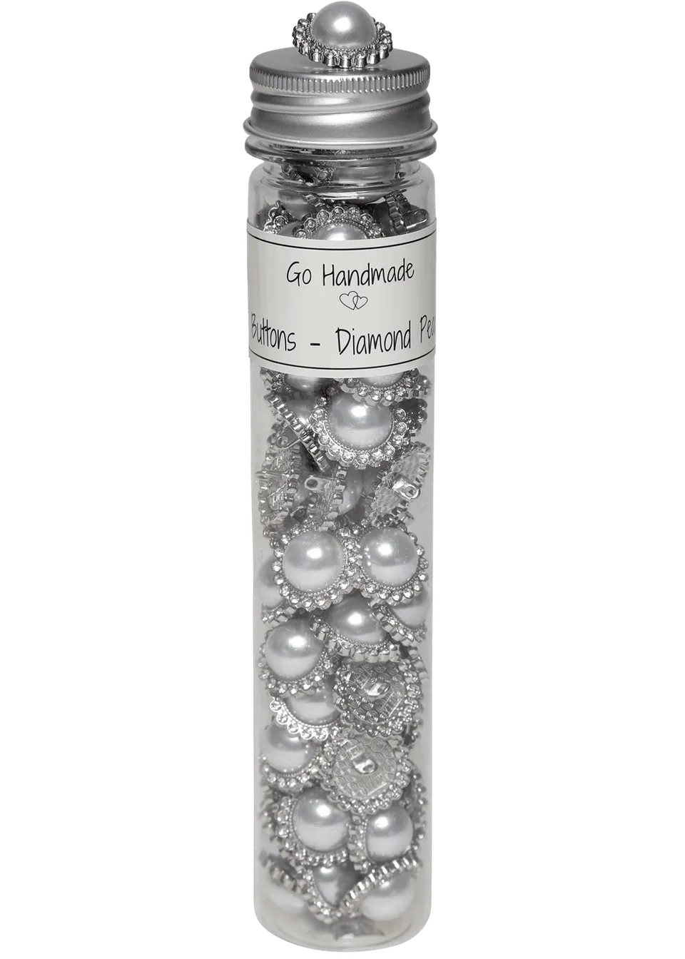 Go Handmade Diamond Pearl knapp 21 mm sølv shank 70 stk