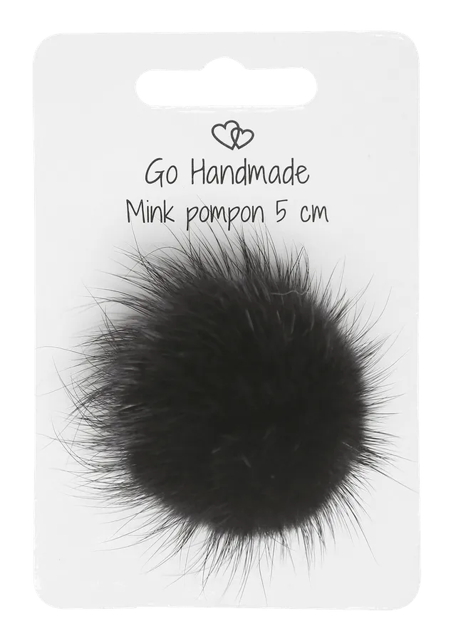 Go Handmade minkdusk 5 cm natursvart